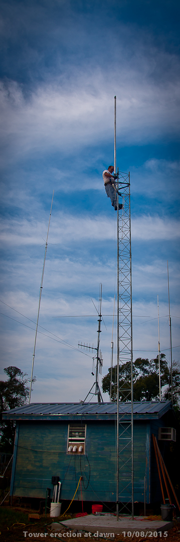 Erecting the 55G tower